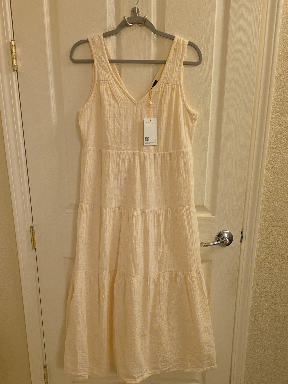 Quince Cotton Gauze Tiered Maxi Dress In Vintage Cream